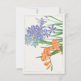 Freesia Flower Japansk Woodblock Art av Tanigami Inbjudningar