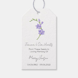 Freesia fröpaket begravning presentkort presentetikett