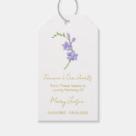 Freesia fröpaket begravning presentkort presentetikett