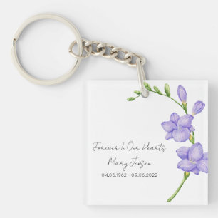 Freesia-minnesmärke Begravningsfoto Nyckelring