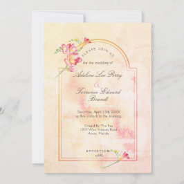 Freesia Sunset Peach Watercolor Inbjudningar