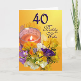 Freesias 40:e Grattis på födelsedagen-kortet Kort
