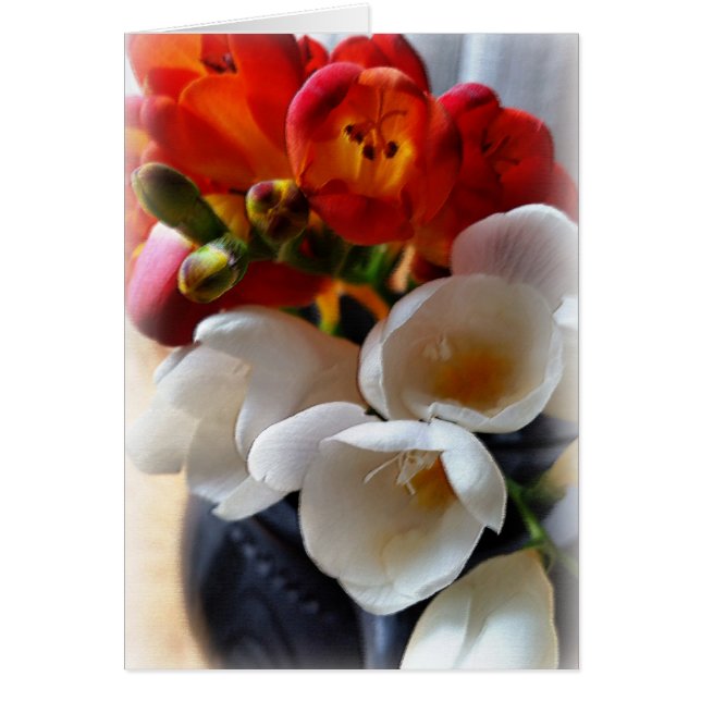 Freesias bouquet hälsningskort (Framsidan)