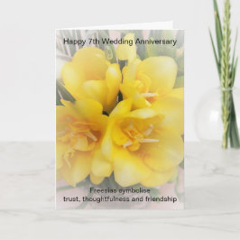 Freesias Personlig 7:e Bröllop-årskort Kort