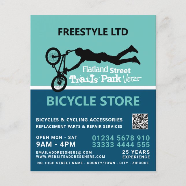 Freestyle Bike Motocross, Cycling Store Advert Flygblad (Framsidan)