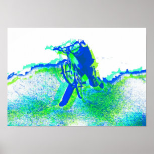 Freestyle BMX Rider in Coola Pop Art Stil Poster