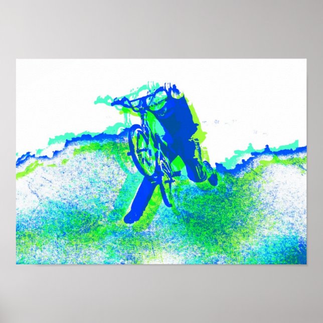 Freestyle BMX Rider in Coola Pop Art Stil Poster (Framsidan)