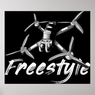 Freestyle drone fpv racer poster