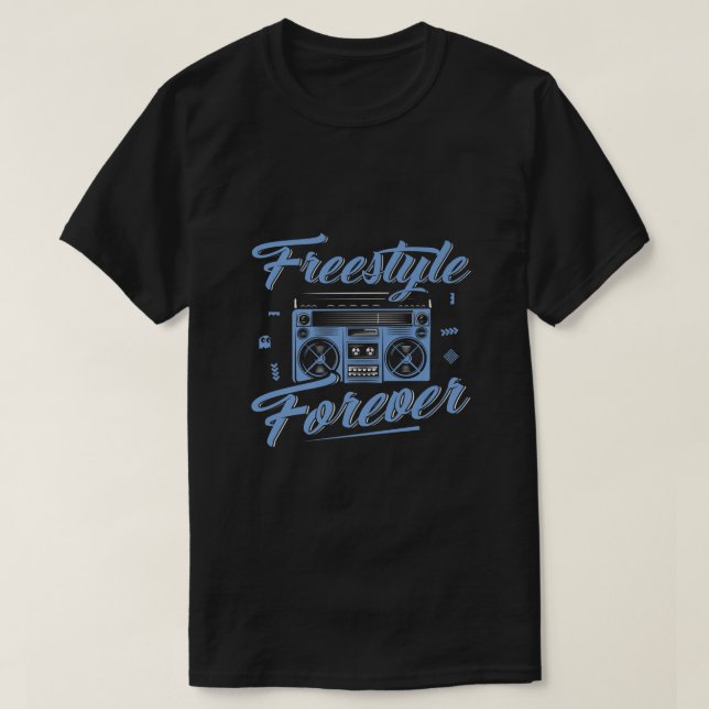 Freestyle Forever Music Boom Box Radio Kärlek Musi T Shirt (Design framsida)
