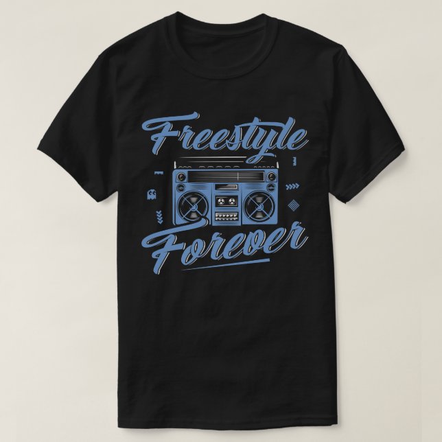 Freestyle Forever Music Boom Box Radio Kärlek Musi T Shirt (Design framsida)