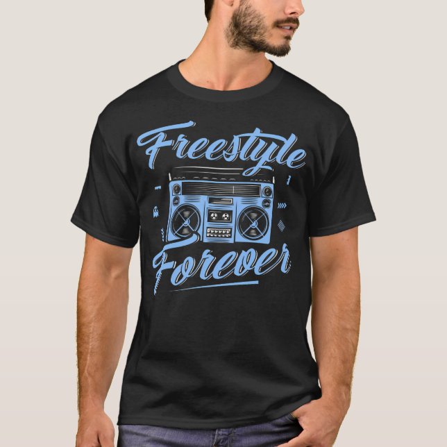Freestyle Forever Music Boom Box Radio Kärlek Musi T Shirt (Framsida)