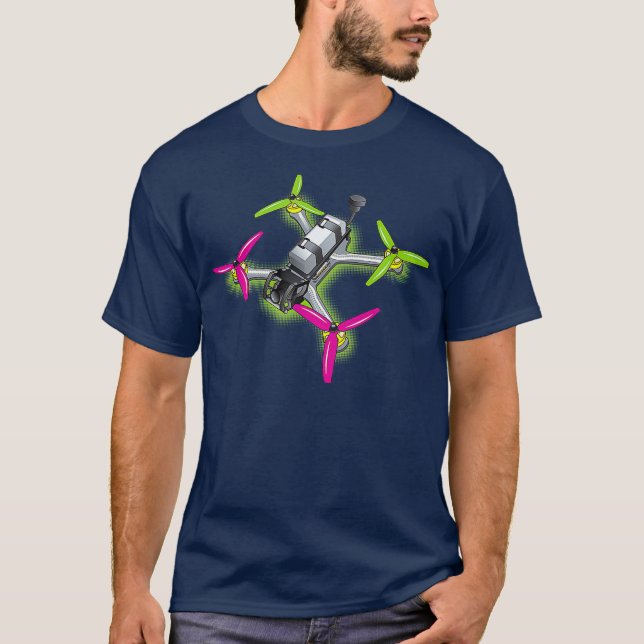 Freestyle FPV Tävla Drone Pilot Acro Quadcopter T Shirt (Framsida)