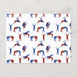 Freestyle Greco Roman Wrestling Mönster Vykort