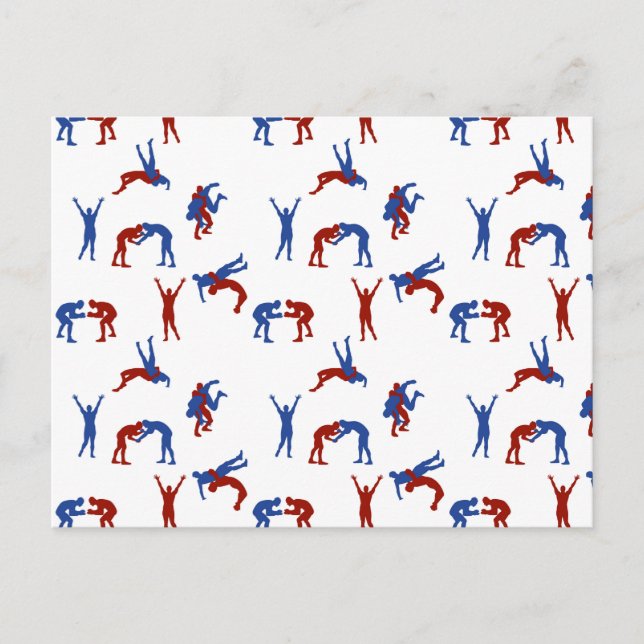 Freestyle Greco Roman Wrestling Mönster Vykort (Framsida)