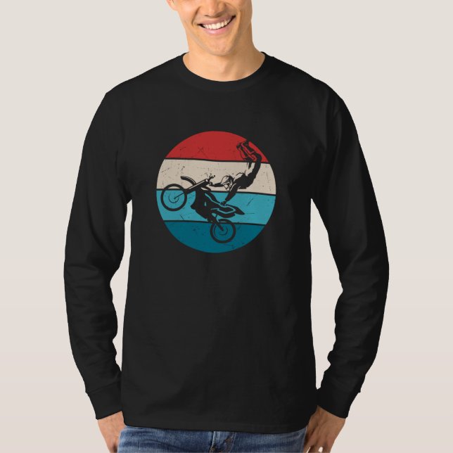 Freestyle Motorcyclist Retro T Shirt (Framsida)