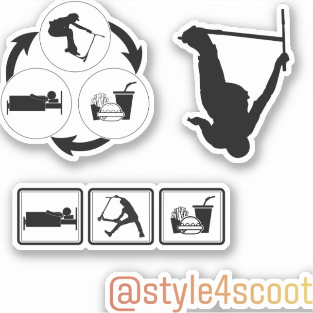 Freestyle scooter-dekalförpackning 4 klistermärken (Framsida)