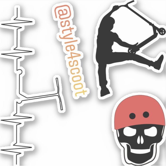 Freestyle scooter-dekalförpackning 6 klistermärken (Framsida)