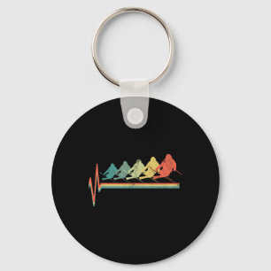 Freestyle Ski Skiing Skier Heartslag Retro Funny G Nyckelring