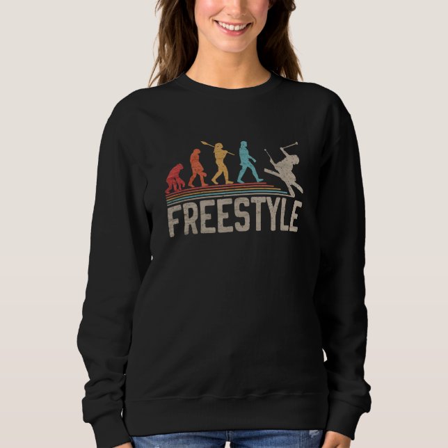 Freestyle Skier Evolution of Man Apres Ski T Shirt (Framsida)