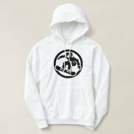 Freestyle Snowboarder Mid-Luft Jump Black and Whit Hoodie