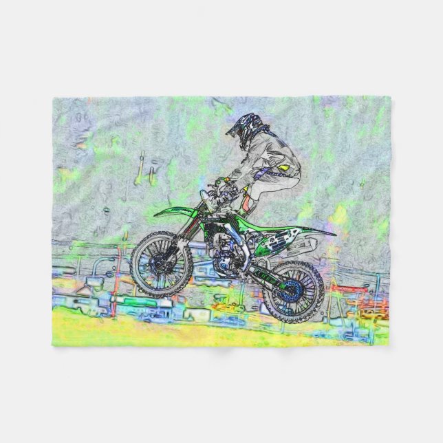 Freestyle Stuntman - Motocross Rider Fleecefilt (Framsidan (Horisontell))