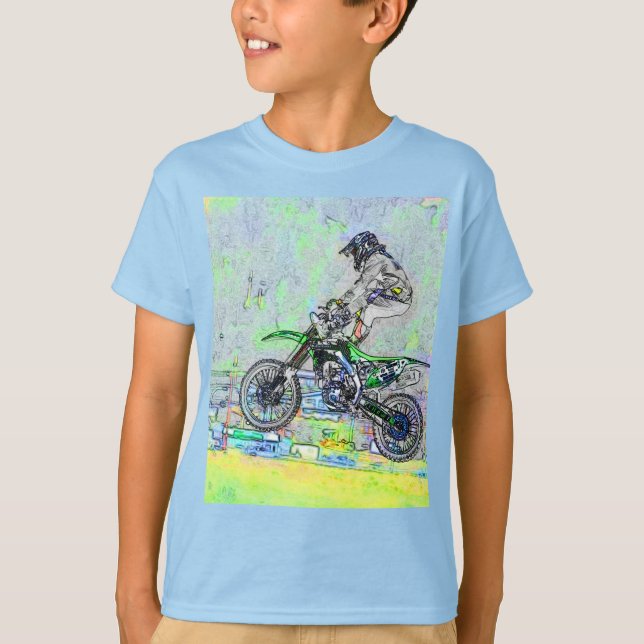 Freestyle Stuntman-Motocross Rider T Shirt (Framsida)