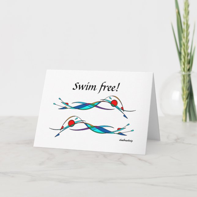 Freestyle Swimmingkort för simma Free Duo Abstrakt Kort (Framsida)
