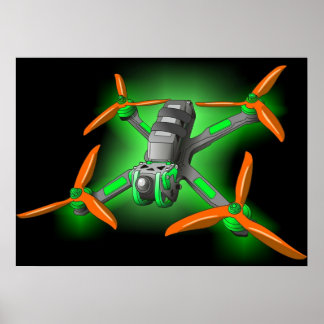 Freestyle tävla fpv drone LED-tävla-drönare Poster