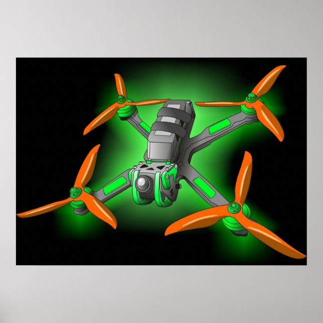 Freestyle tävla fpv drone LED-tävla-drönare Poster (Framsidan)