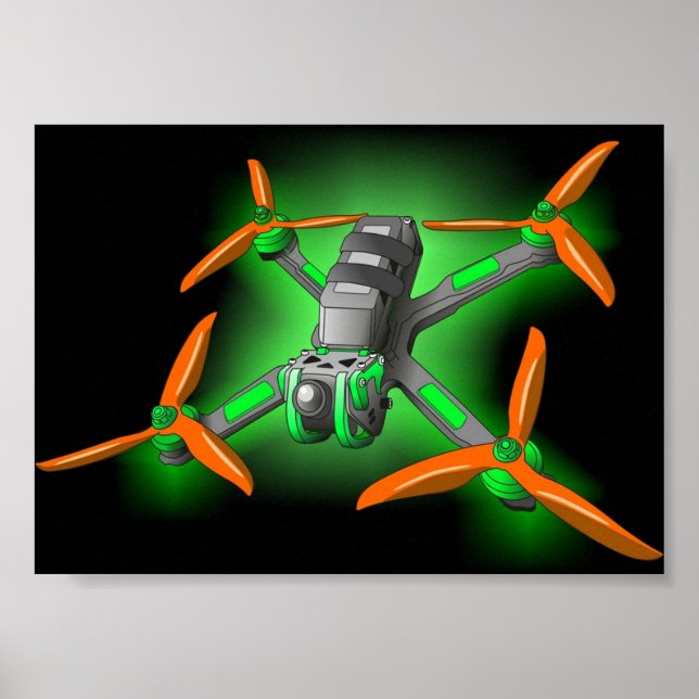 Freestyle tävla fpv drone LED-tävla-drönare Poster (Framsidan)