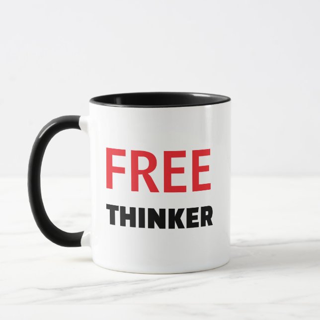 Freethinker Quote Mug - Custom Personalized Gift Mugg (Vänster)