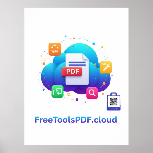 FreeToolsPDF – Rolig digital kraft på din skjorta! Poster (Framsidan)