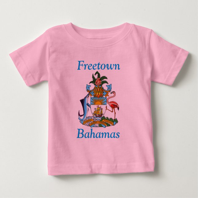 Freetown, Bahamas med Jacka av Arm (Eleuthera) T Shirt (Framsida)