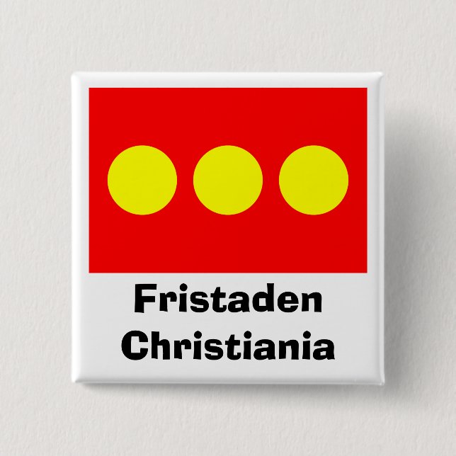 Freetown Christiania Flagga Knapp (Framsida)