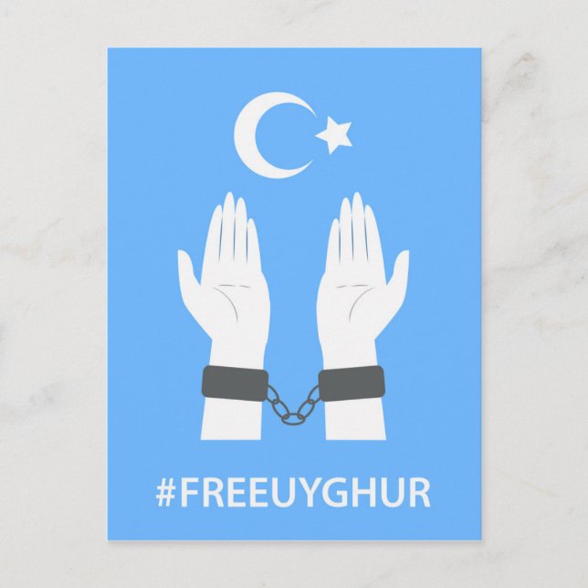 #FREEUYGHUR VYKORT (Framsida)