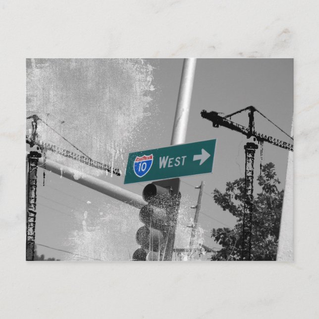 Freeway 10 Väster-tecken Vykort (Framsida)