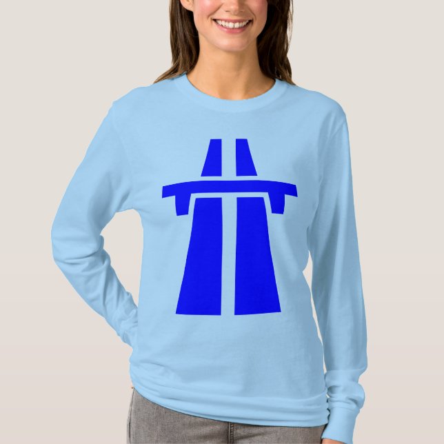 Freeway, Motorväg, Autobahn - Blue Tee (Framsida)