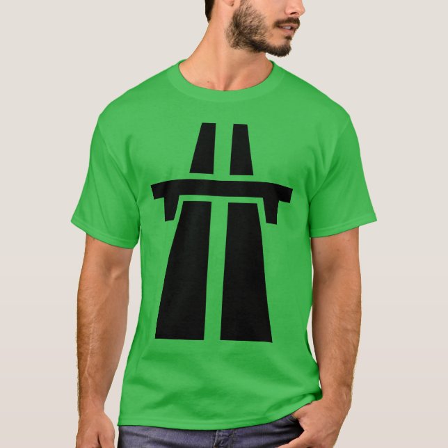 Freeway, Motorway, Autobahn - Black Tee Shirt (Framsida)