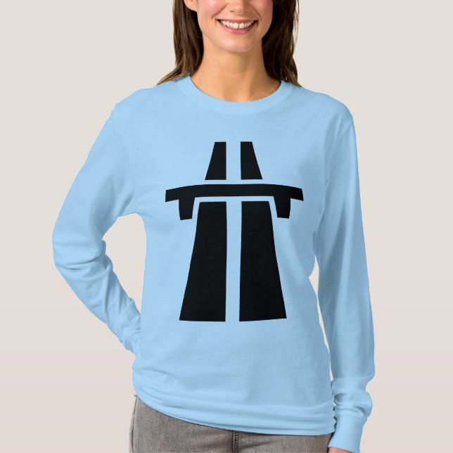 Freeway, Motorway, Autobahn - Black Tee Shirt (Framsida)