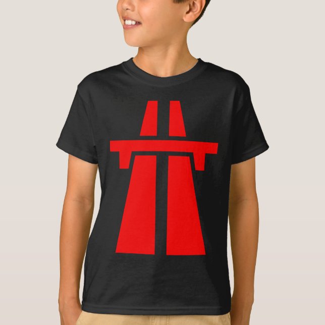Freeway, Motorway, Autobahn - Red Tee (Framsida)