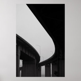 Freeway-ramper i en Fog-Poster,Skriv ut Poster