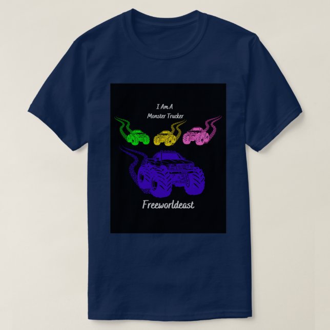 Freeworldeast Monster Trucker T Shirt (Design framsida)