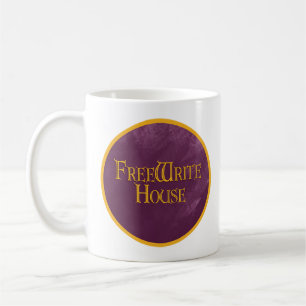 Freewrite husmugg med den purpurfärgade logotypen kaffemugg