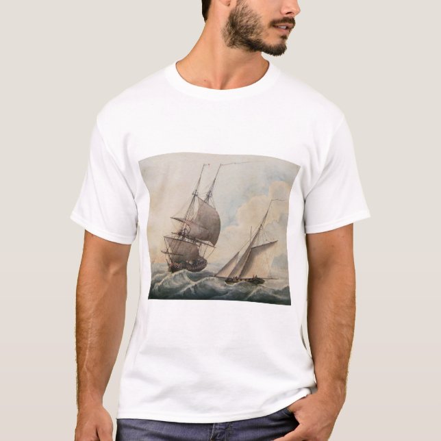 Fregatt i dyning 1600-tal t shirt (Framsida)