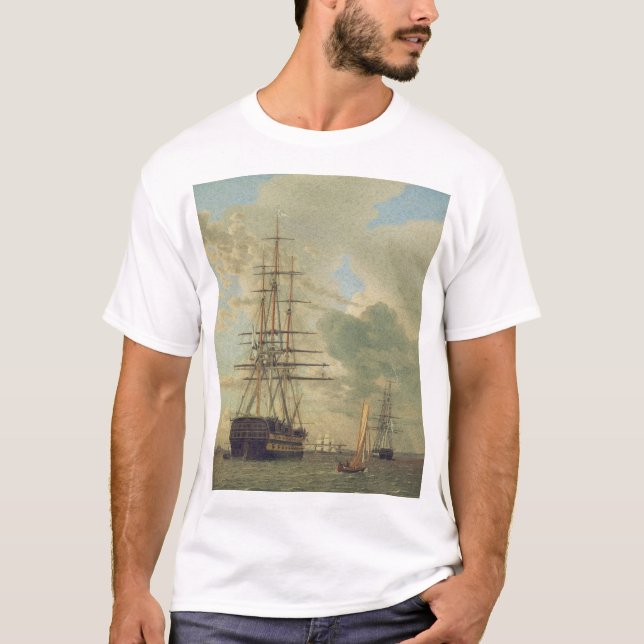 Fregatten vid förankring på redden  t shirt (Framsida)