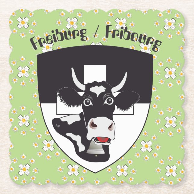Freiburg - Fribourg - Schweiz - Suisse Untersetzer Underlägg Papper (Framsida)
