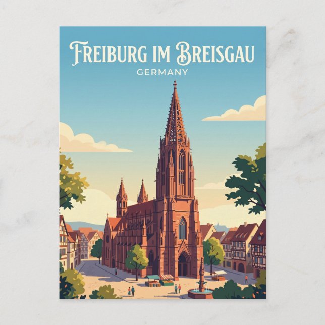 Freiburg im Breisgau Tyskland Vykort (Framsida)