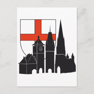 Freiburg Silhouette mit Wappen Vykort