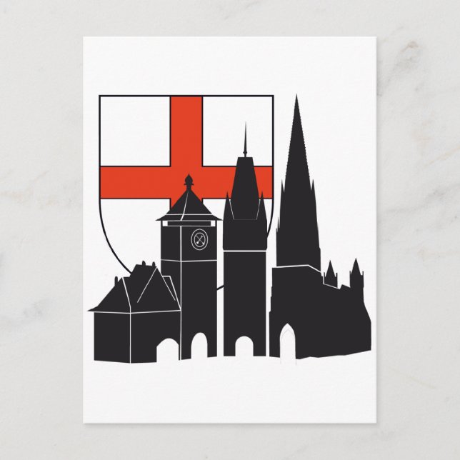 Freiburg Silhouette mit Wappen Vykort (Framsida)