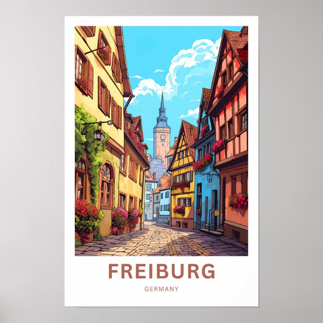 Freiburg - Tyskland reseutskrift Poster (Framsidan)